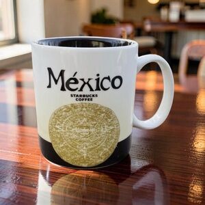 Starbucks Mexico Coffee Mug Aztec Calendar Collector Cup 16oz